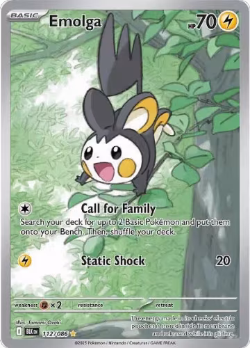 Emolga - 112/086 (112/086), Black Bolt — Pokémon card price