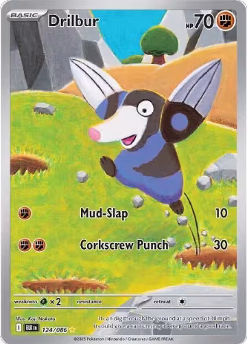 Drilbur - 124/086 (124/086), Black Bolt — Pokémon card price