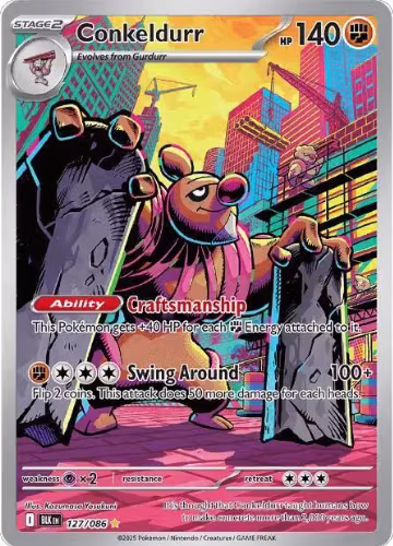 Conkeldurr - 127/086 (127/086), Black Bolt — Pokémon card price