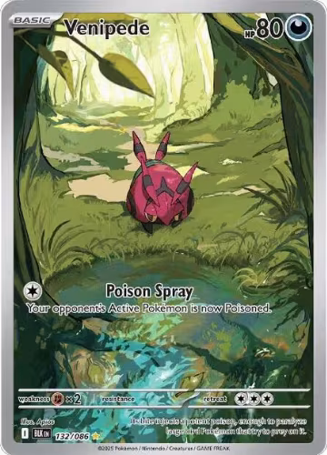Venipede - 132/086 (132/086), Black Bolt — Pokémon card price