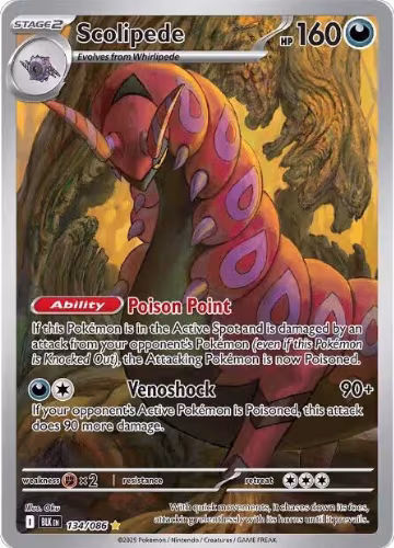 Scolipede - 134/086 (134/086), Black Bolt — Pokémon card price
