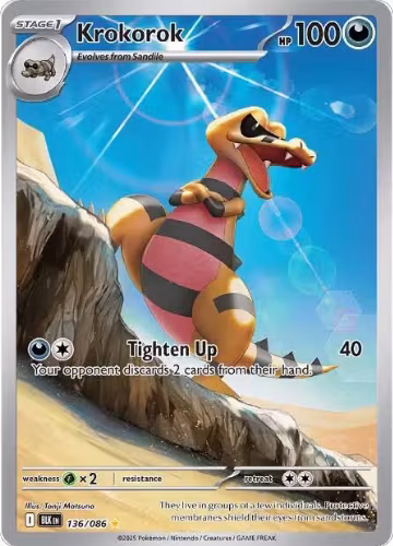 Krokorok - 136/086 (136/086), Black Bolt — Pokémon card price