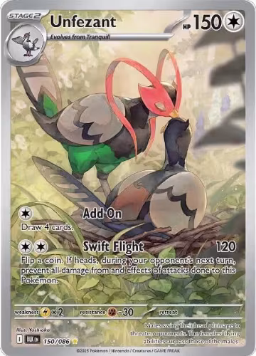 Unfezant - 150/086 (150/086), Black Bolt — Pokémon card price