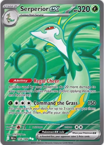 Serperior ex - 156/086 (156/086), Black Bolt — Pokémon card price