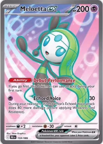Meloetta ex - 159/086 (159/086), Black Bolt — Pokémon card price