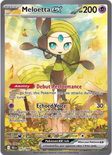 Meloetta ex - 167/086 (167/086), Black Bolt — Pokémon card price