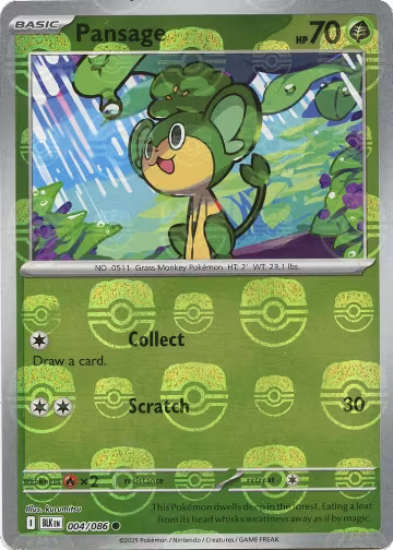 Pansage (Master Ball Pattern) (004/086), Black Bolt — Pokémon card price