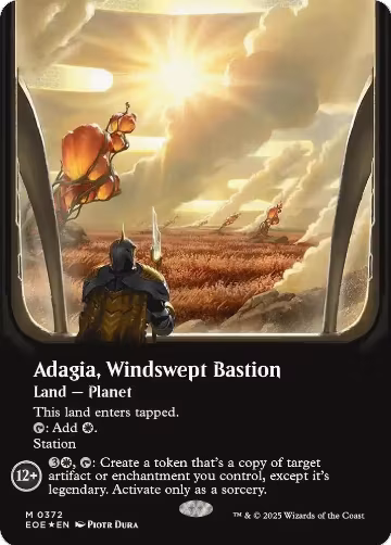 Adagia, Windswept Bastion (Borderless) (Galaxy Foil) (372), Edge of Eternities — Magic card price