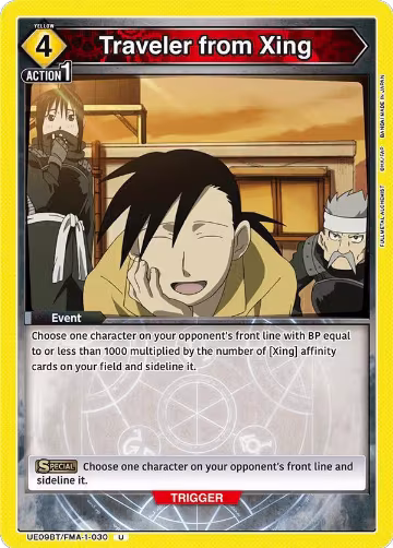 Traveler from Xing (UE09BT/FMA-1-030), FULLMETAL ALCHEMIST — Union Arena card price