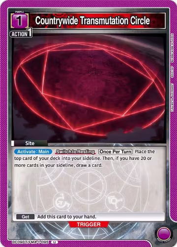 Countrywide Transmutation Circle (UE09BT/FMA-1-095), FULLMETAL ALCHEMIST — Union Arena card price