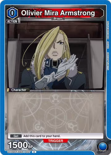 Olivier Mira Armstrong (057) (Box Topper Foil) (UE09BT/FMA-1-057), FULLMETAL ALCHEMIST — Union Arena card price
