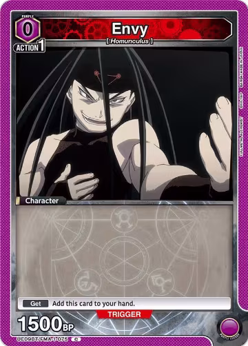 Envy (075) (Box Topper Foil) (UE09BT/FMA-1-075), FULLMETAL ALCHEMIST — Union Arena card price