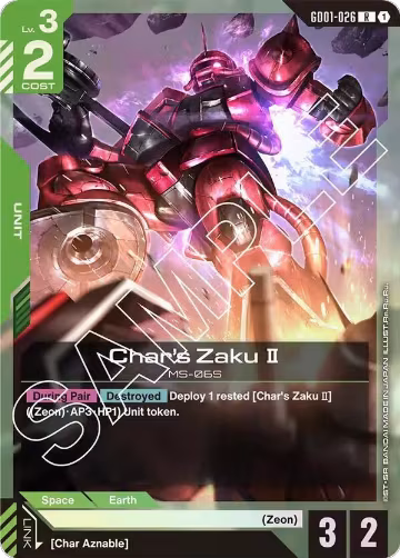 Char's Zaku II (GD01-026), Newtype Rising — Gundam card price