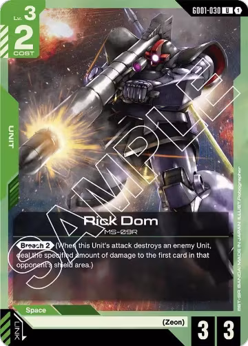 Rick Dom (GD01-030), Newtype Rising — Gundam card price