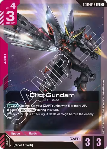 Blitz Gundam (GD01-049), Newtype Rising — Gundam card price
