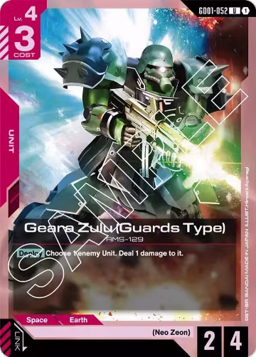 Geara Zulu (Guards Type) (GD01-052), Newtype Rising — Gundam card price