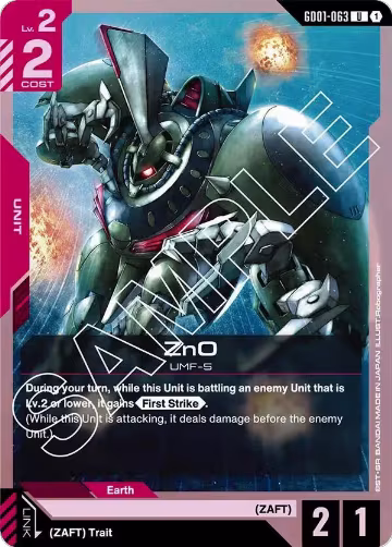 ZnO (GD01-063), Newtype Rising — Gundam card price