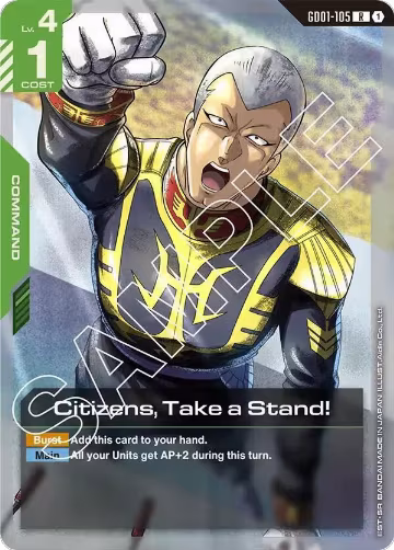Citizens, Take a Stand! (GD01-105), Newtype Rising — Gundam card price