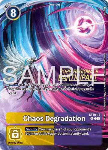 Chaos Degradation (Regionals 25-26 Season 2 Participant) (ST10-14 R), Starter Deck 10: Parallel World Tactician — Digimon card price