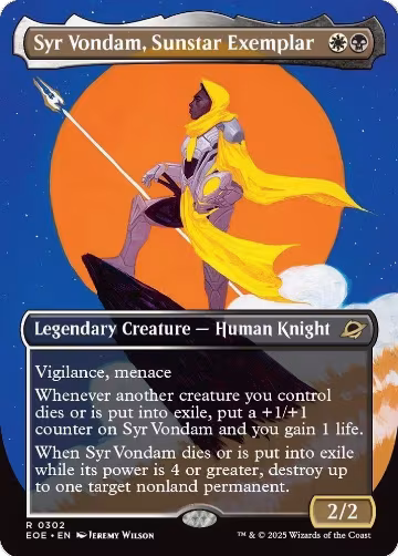 Syr Vondam, Sunstar Exemplar (Borderless) (302), Edge of Eternities — Magic card price