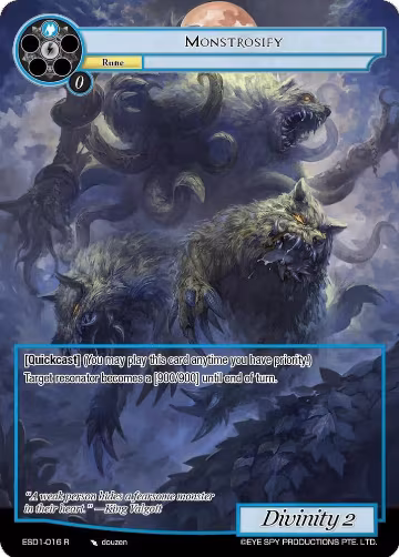 Monstrosify (ESD1-016 R), Evil Cluster Starter Deck 1: Valgott — Force of Will card price