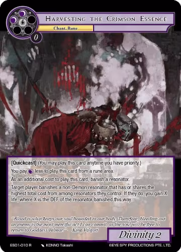 Harvesting the Crimson Essence (ESD1-010 R), Evil Cluster Starter Deck 1: Valgott — Force of Will card price