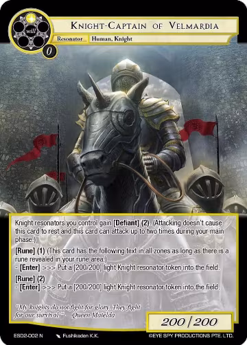 Knight-Captain of Velmardia (ESD2-002 N), Evil Cluster Starter Deck 2: Matelda — Force of Will card price