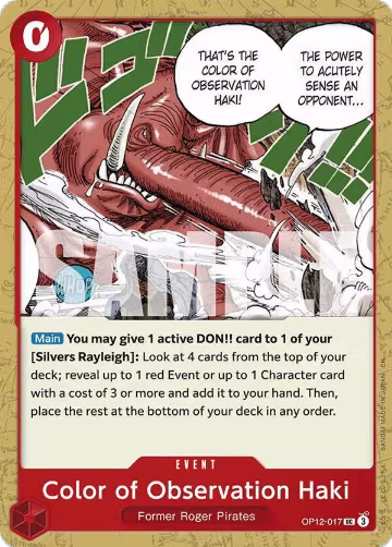 Color of Observation Haki (OP12-017), Legacy of the Master — One Piece card price