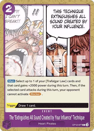 The "Extinguishes All Sound Created by Your Influence" Technique (OP12-077), Legacy of the Master — One Piece card price