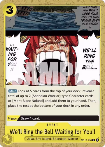 We'll Ring the Bell Waiting for You!! (OP12-116), Legacy of the Master — One Piece card price