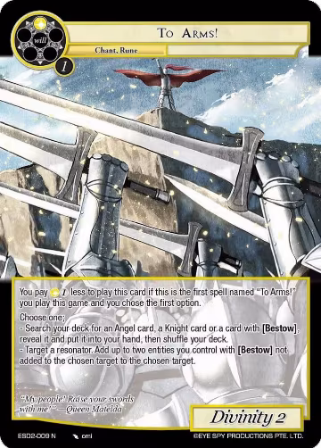 To Arms! (ESD2-009 N), Evil Cluster Starter Deck 2: Matelda — Force of Will card price