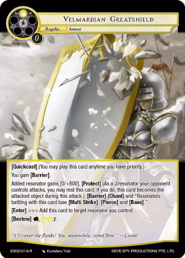 Velmardian Greatshield (ESD2-014 R) — card price