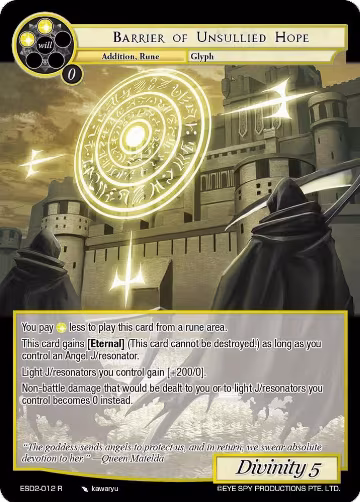 Barrier of Unsullied Hope (ESD2-012 R), Evil Cluster Starter Deck 2: Matelda — Force of Will card price