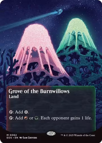 Grove of the Burnwillows (0062) (Borderless) (62), Edge of Eternities: Stellar Sights — Magic card price