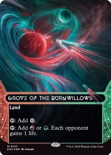 Grove of the Burnwillows (0107) (Borderless) (Galaxy Foil) (107), Edge of Eternities: Stellar Sights — Magic card price