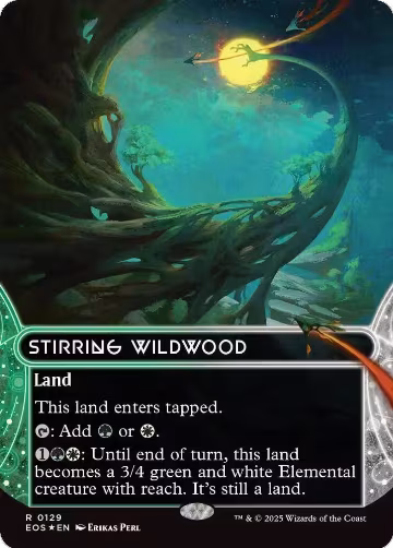 Stirring Wildwood (0129) (Borderless) (Galaxy Foil) (129), Edge of Eternities: Stellar Sights — Magic card price