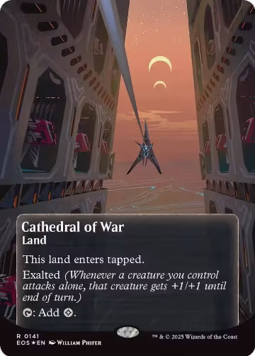 Cathedral of War (0141) (Borderless) (Galaxy Foil) (141), Edge of Eternities: Stellar Sights — Magic card price
