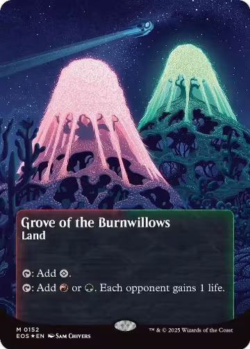 Grove of the Burnwillows (0152) (Borderless) (Galaxy Foil) (152), Edge of Eternities: Stellar Sights — Magic card price