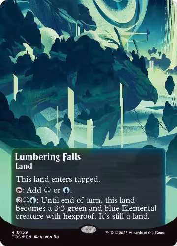 Lumbering Falls (0159) (Borderless) (Galaxy Foil) (159), Edge of Eternities: Stellar Sights — Magic card price