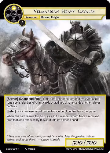 Velmardian Heavy Cavalry (ESD2-004 R), Evil Cluster Starter Deck 2: Matelda — Force of Will card price