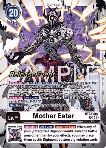 Mother Eater (BT22-007 U), Cyber Eden Release Event Cards — Digimon card price