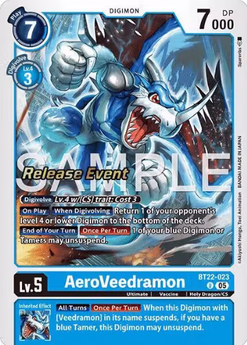 AeroVeedramon (BT22-023 U), Cyber Eden Release Event Cards — Digimon card price