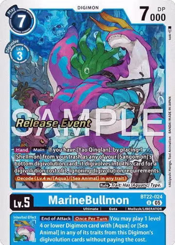 MarineBullmon (BT22-024 U), Cyber Eden Release Event Cards — Digimon card price
