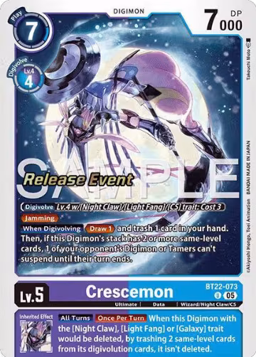 Crescemon (BT22-073 U), Cyber Eden Release Event Cards — Digimon card price