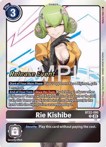 Rie Kishibe (BT22-090 R), Cyber Eden Release Event Cards — Digimon card price