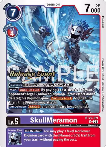 SkullMeramon (BT22-074 U), Cyber Eden Release Event Cards — Digimon card price
