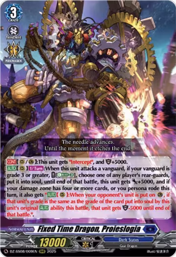 Fixed Time Dragon, Proieslogia (DZ-SS08/009EN), DZ-SS08: Festival Booster 2025 — Vanguard card price