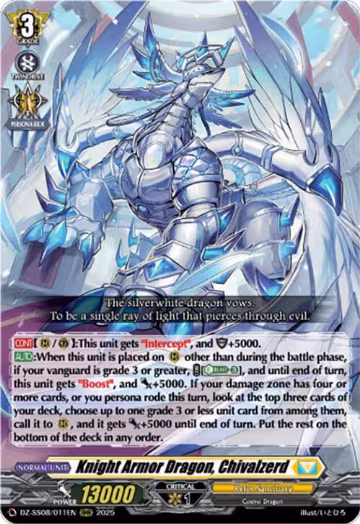 Knight Armor Dragon, Chivalzerd (RRR) (DZ-SS08/011EN), DZ-SS08: Festival Booster 2025 — Vanguard card price