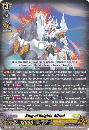 King of Knights, Alfred (RRR) (DZ-SS08/012EN), DZ-SS08: Festival Booster 2025 — Vanguard card price