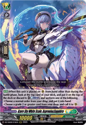 Azure Sky White Scale, Aspronia&Sapphira (RRR) (DZ-SS08/018EN), DZ-SS08: Festival Booster 2025 — Vanguard card price